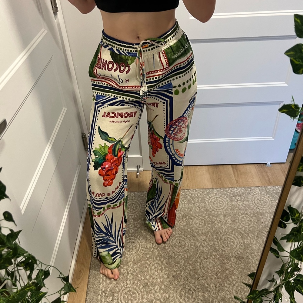 Rachel Zoe Tropical Print Pants